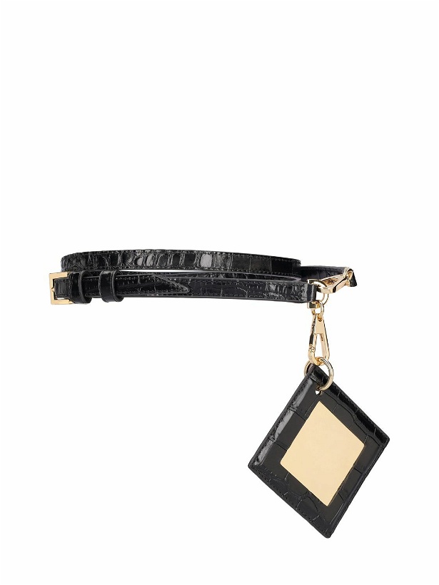Photo: TORY BURCH 1.3cm Leather Belt with Logo Mirror