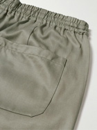FRAME - Wide-Leg TENCEL™ Lyocell and Cotton-Blend Twill Drawstring Shorts - Green