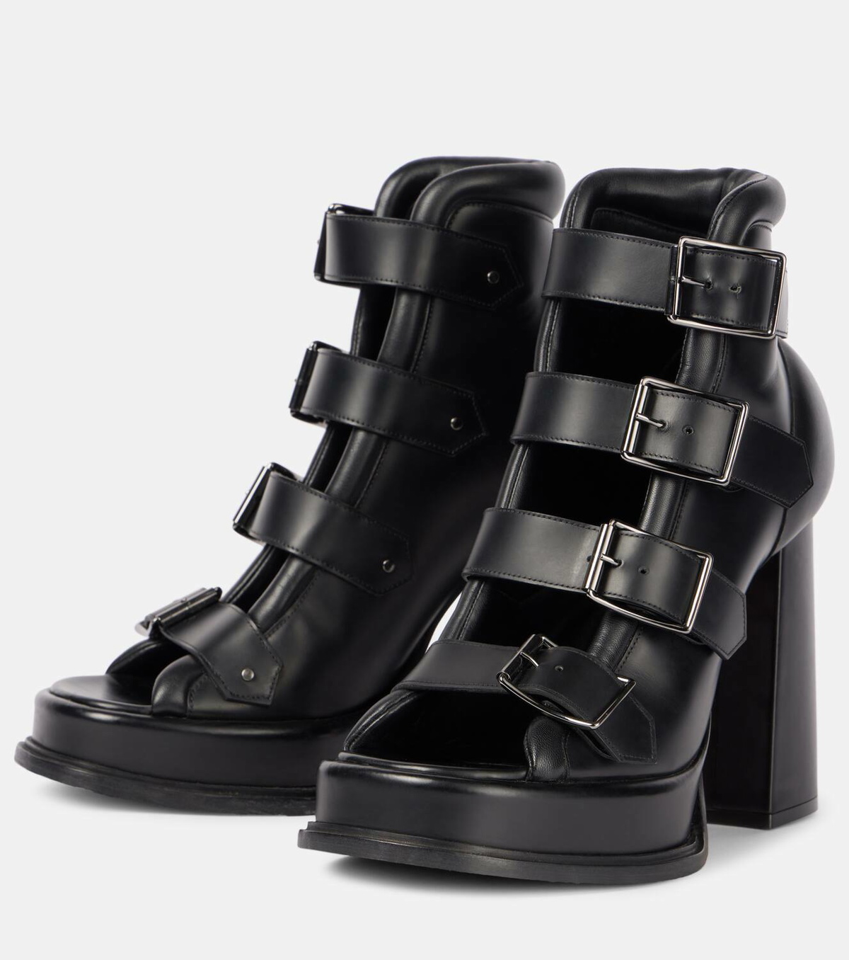 Alexander McQueen Caged 120 leather platform sandals