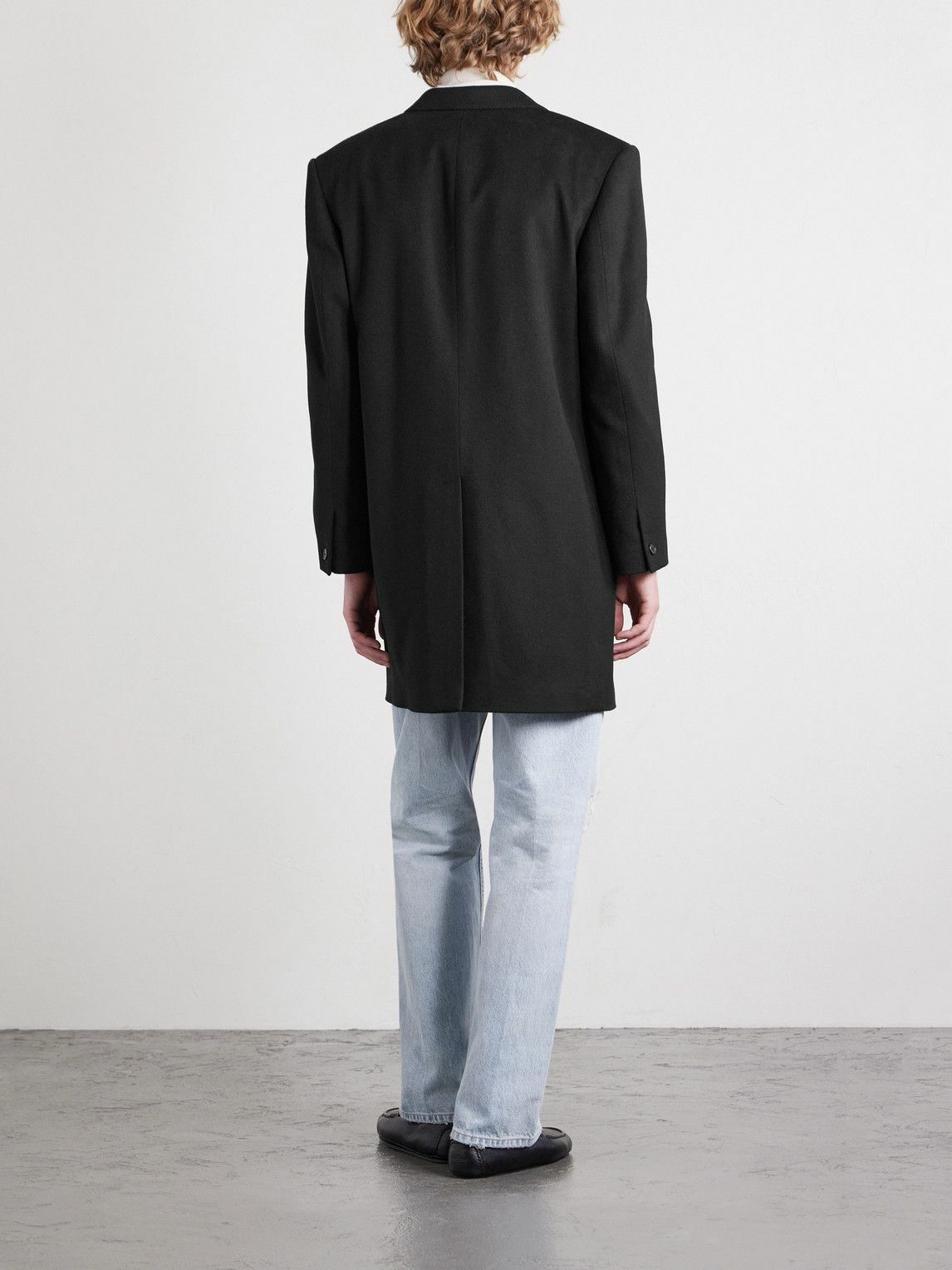 CELINE - Double-Breasted Wool Coat - Black