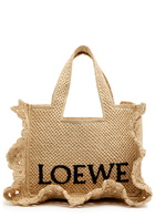 Loewe Font Ruffled Raffia Tote bag - Natural - One Size