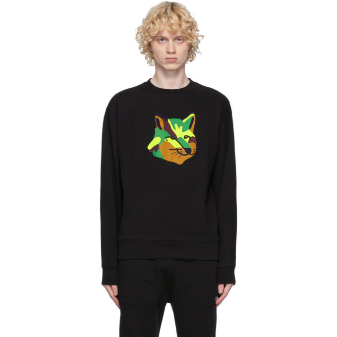 Photo: Maison Kitsune Black Neon Fox Sweatshirt