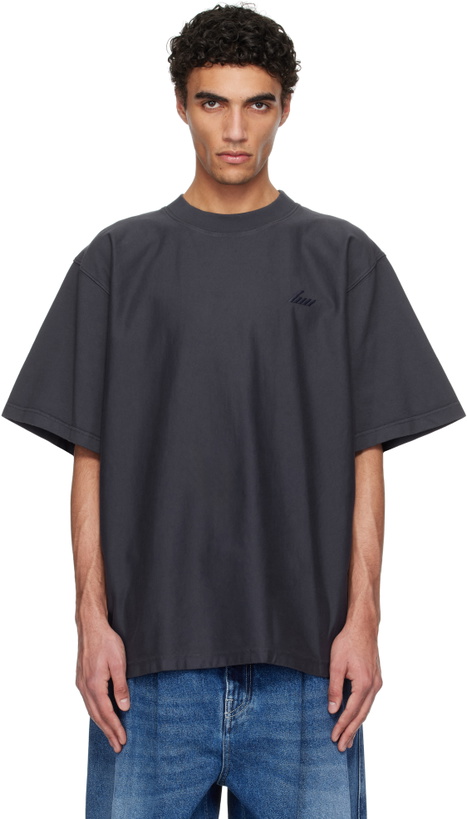 Photo: Hed Mayner Navy Embroidered T-shirt