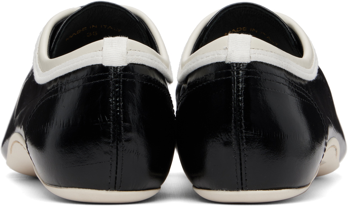 Dries Van Noten Black Leather Ballerina Sneakers