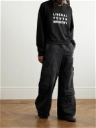 Liberal Youth Ministry - Printed Cotton-Jersey Turtleneck Sweatshirt - Black