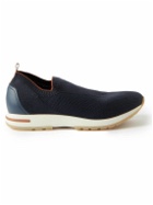 Loro Piana - 360 LP Walk Active Leather-Trimmed Wish® Wool Slip-On Sneakers - Blue