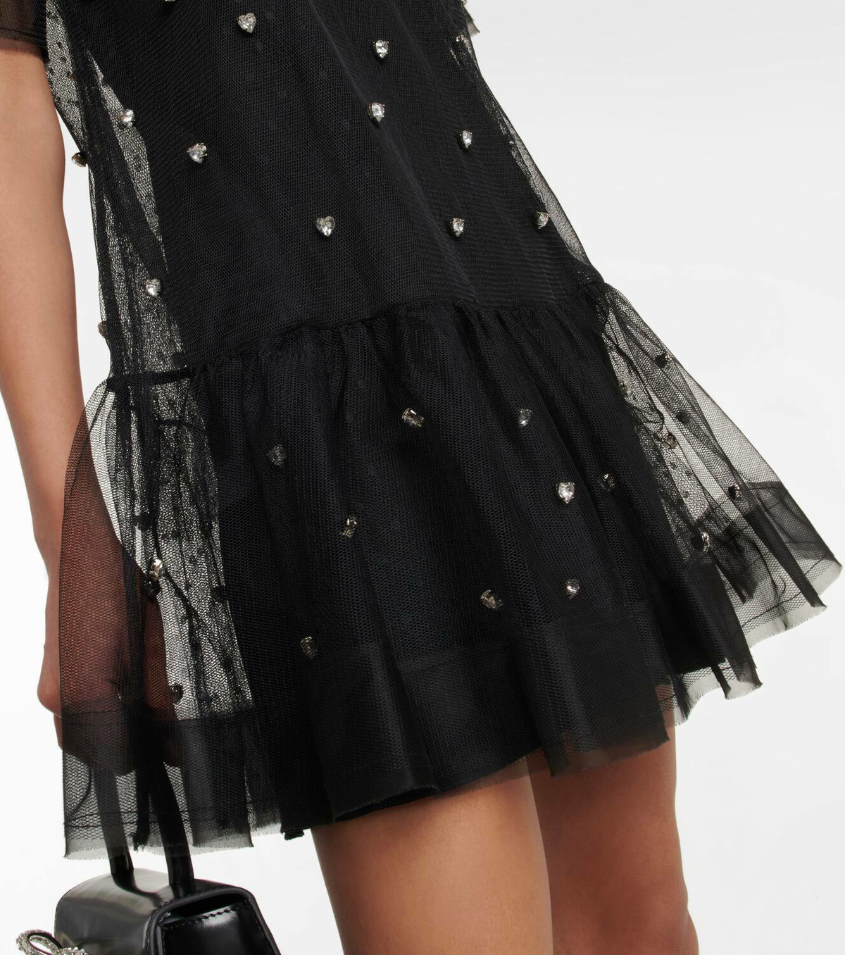 REDValentino Embellished point d’esprit tulle minidress