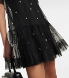 REDValentino Embellished point d’esprit tulle minidress