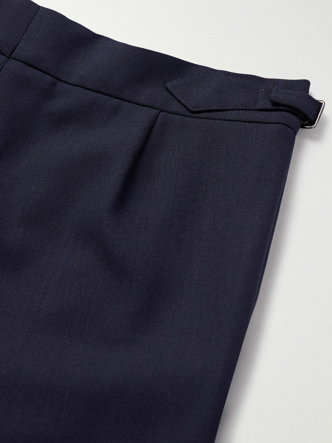 Richard James - Hepworth Slim-Fit Pleated Wool-Crepe Suit Trousers - Blue