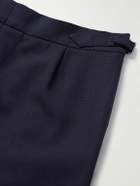Richard James - Hepworth Slim-Fit Pleated Wool-Crepe Suit Trousers - Blue