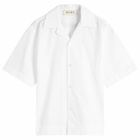 Róhe Men's Camp Collar Short Sleeve Shirt in Optic White