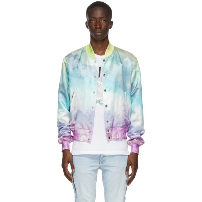 Photo: Amiri Multicolor Silk Watercolor Bomber Jacket