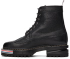 Thom Browne Black Longwing Hiking Sole Stripe Lace-Up Boots