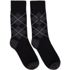 Alexander McQueen Black and Grey Argyle Socks