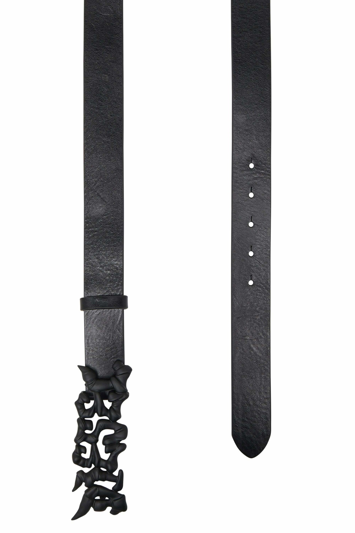 Diesel 3.5cm pull-up leather belt with graffiti buckle - Belts - Unisex - Black