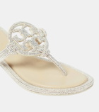 Tory Burch Miller crystal-embellished thong sandals