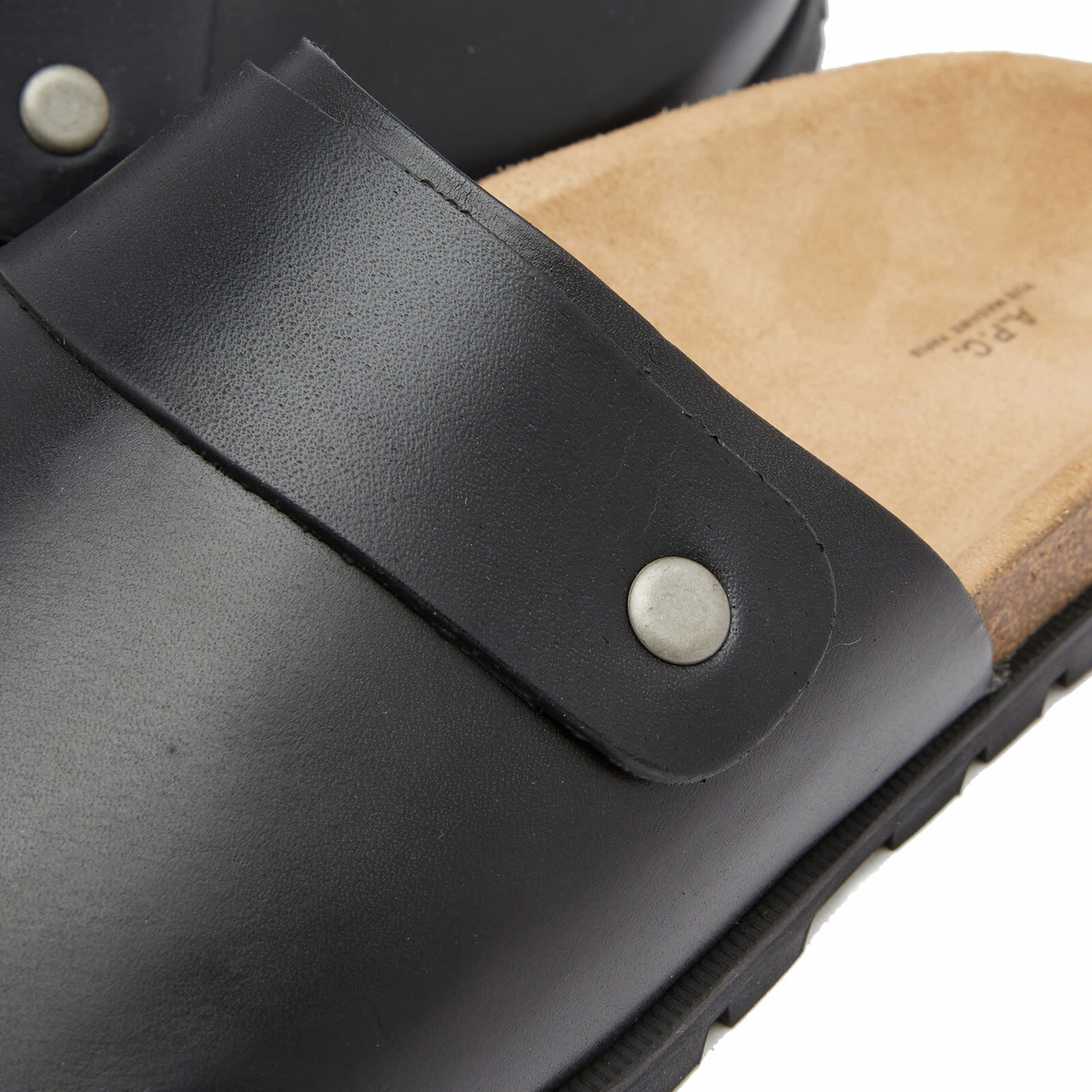 A.P.C. Men's Danny Leather Mule in Black A.P.C.