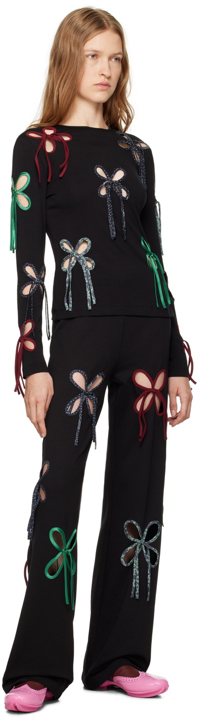 J.Kim Black Colorful Petal T-shirt