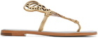 Sophia Webster Gold Talulah Flat Sandals