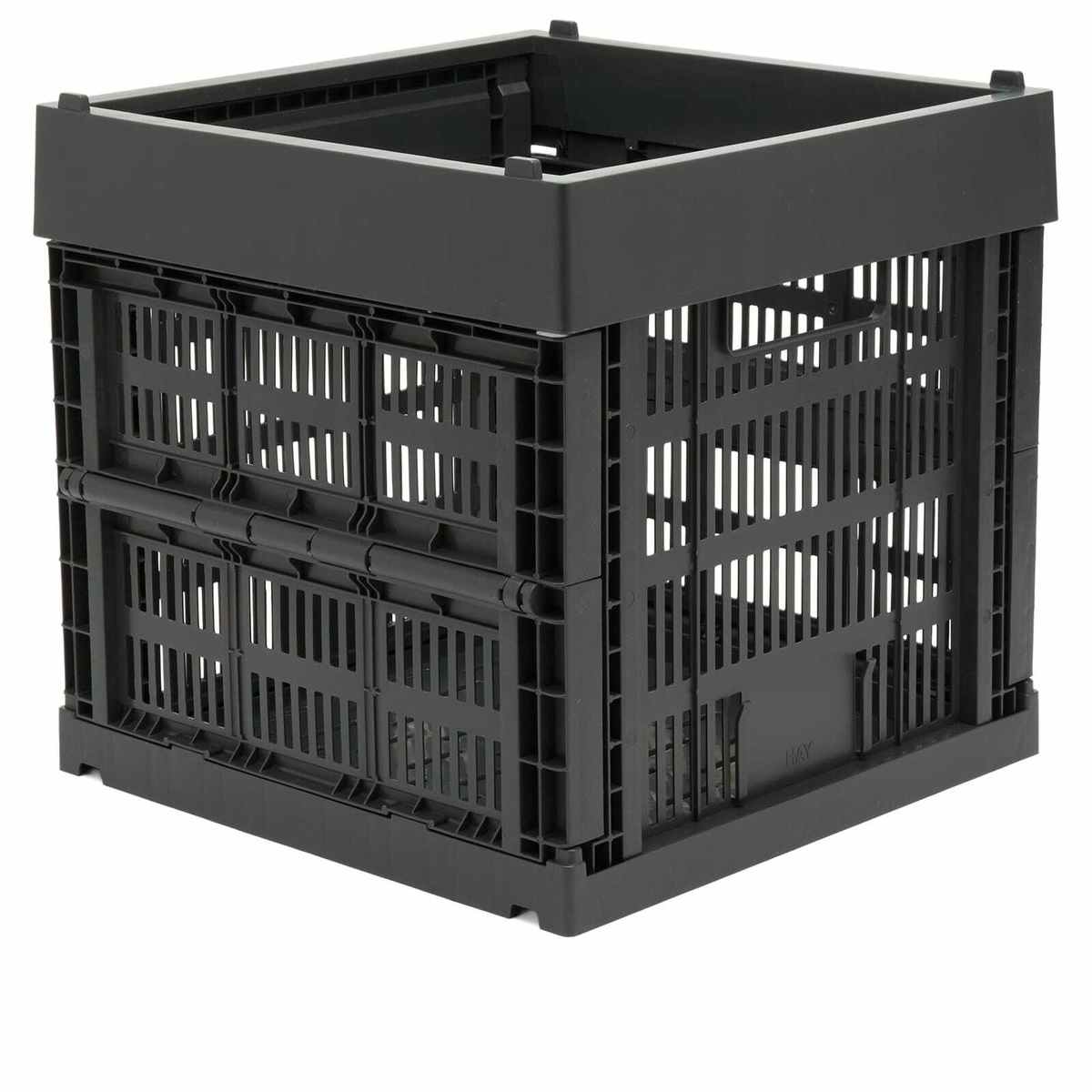 HAY Cube Recycled Colour Crate in Charcoal 