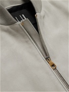 DUNHILL - Suede Bomber Jacket - Gray