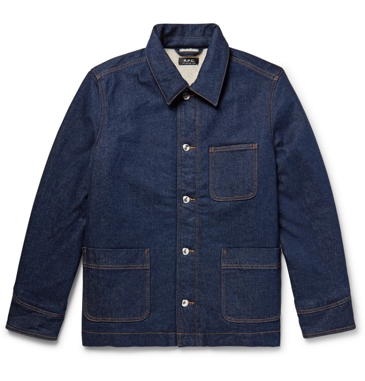 Photo: A.P.C. - Axel Faux Shearling-Lined Denim Jacket - Blue