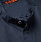 Barena - Grandad-Collar Cotton-Poplin Shirt - Men - Navy