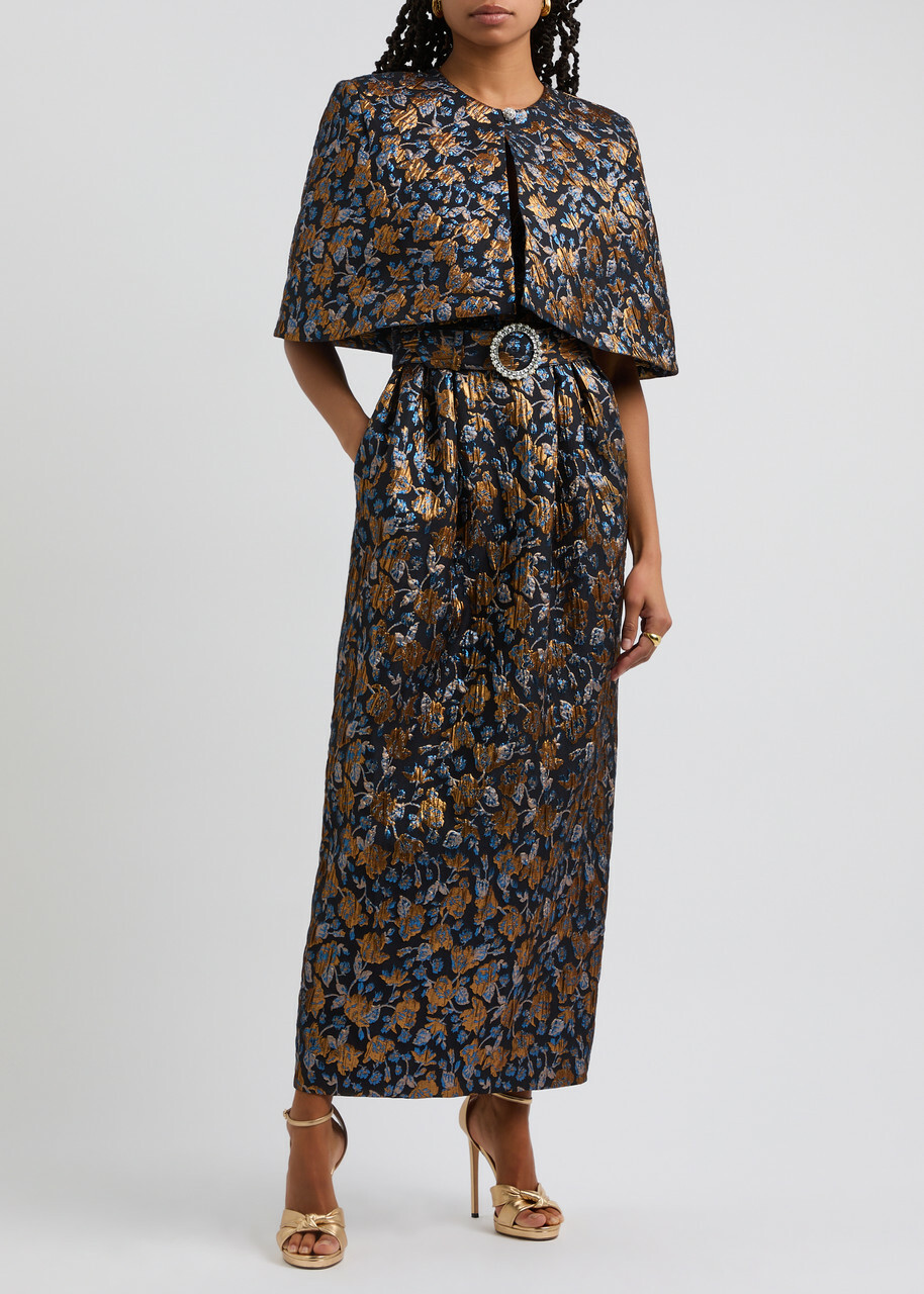 Borgo DE Nor Merryn Floral Brocade Cape Multicoloured