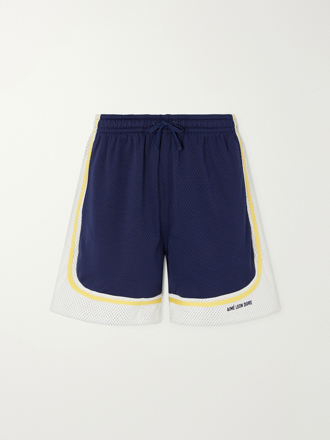 Aimé Leon Dore - Novelty Straight-Leg Logo-Embroidered Mesh Drawstring Shorts - Blue