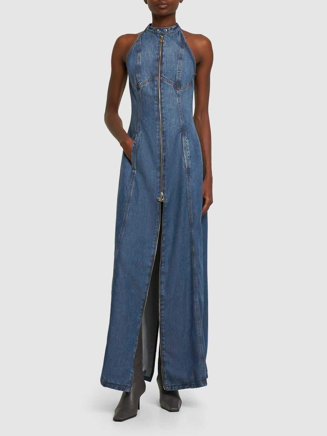 Diesel Orange De-Luis-Fsc Denim Maxi Dress