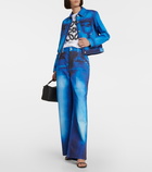 Loewe - Pixelated high-rise straight jeans