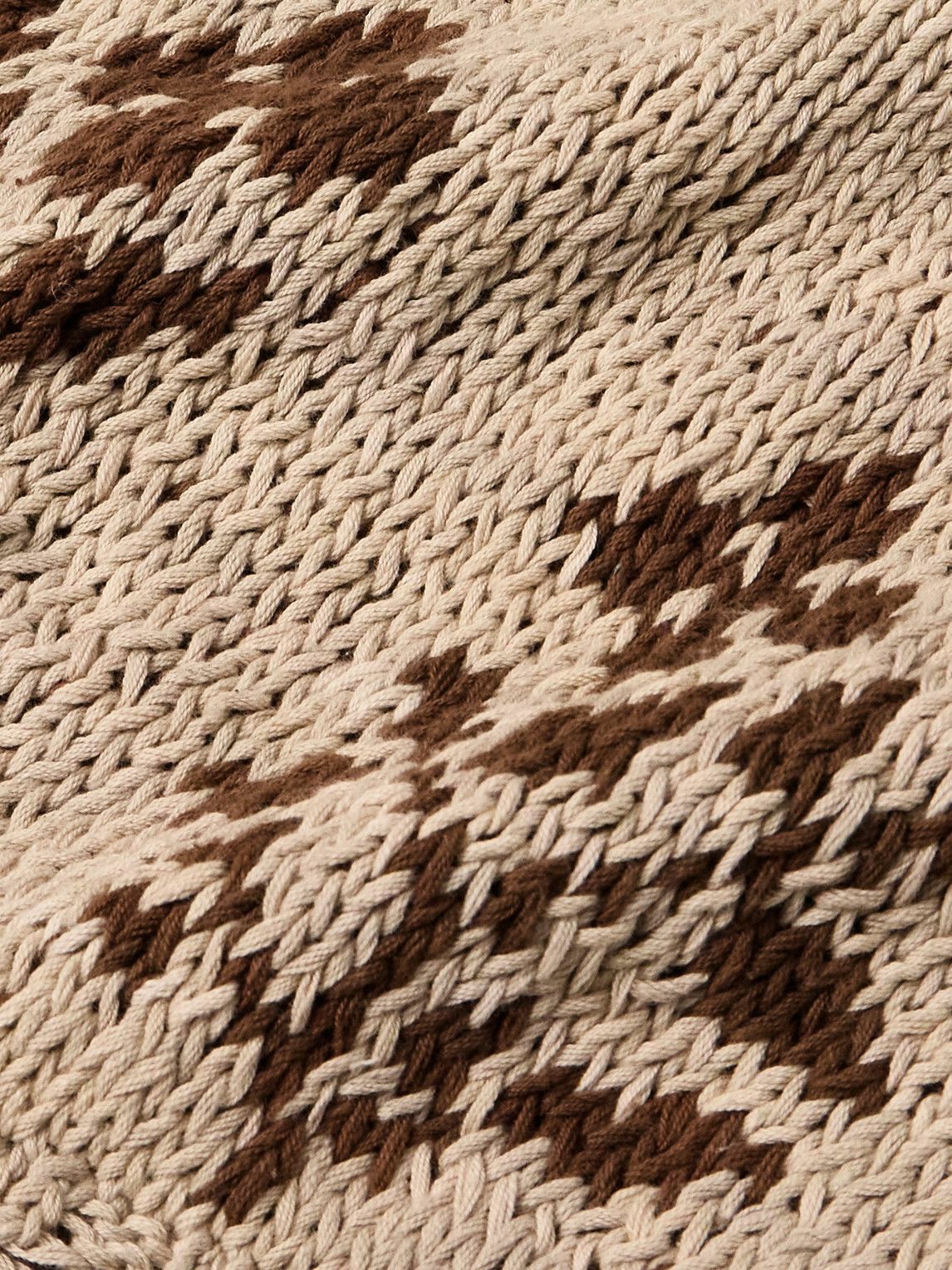 Kartik Research - Distressed Intarsia Kala Cotton Cardigan - Neutrals
