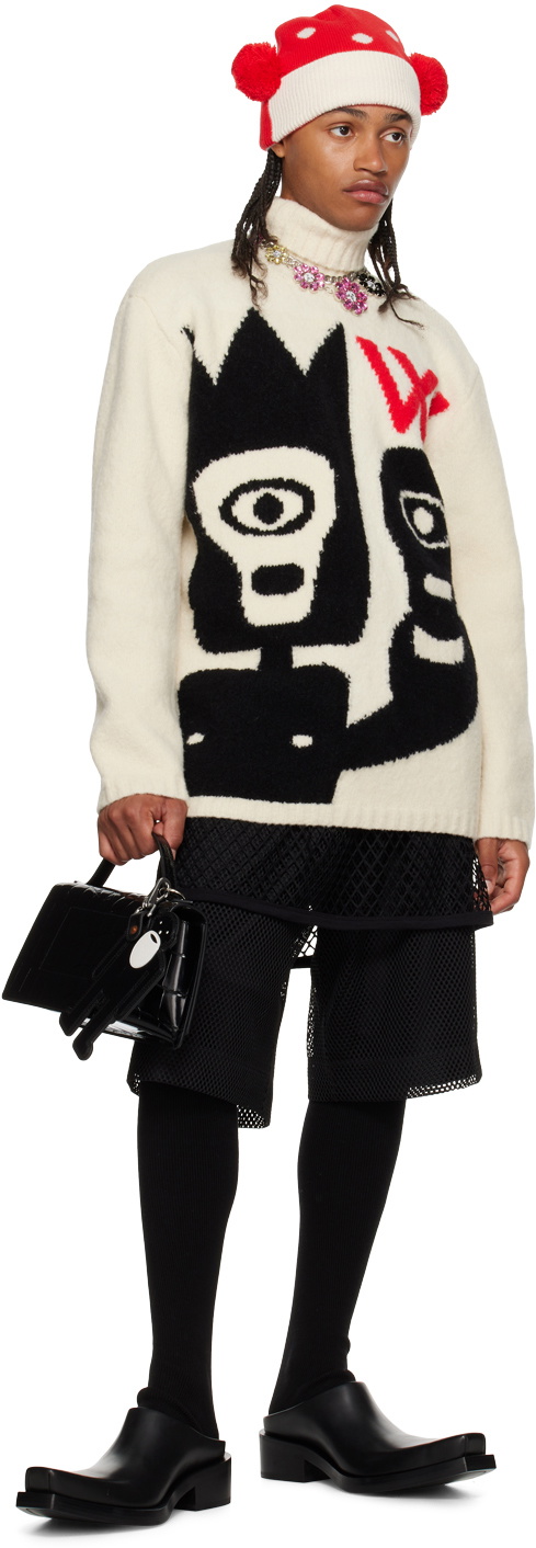 Walter Van Beirendonck Off-White Intarsia Turtleneck