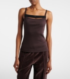 Courrèges Ribbed-knit cotton tank top