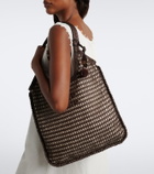 Miu Miu Ivy crochet raffia-effect shopper