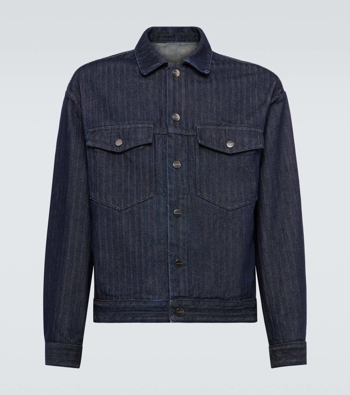 Giorgio Armani Striped herringbone denim jacket Giorgio Armani