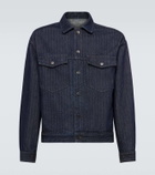 Giorgio Armani Striped herringbone denim jacket
