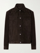Mr P. - Croc-Effect Suede Jacket - Brown