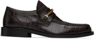 Ernest W. Baker Brown Croc Braided Chain Loafers