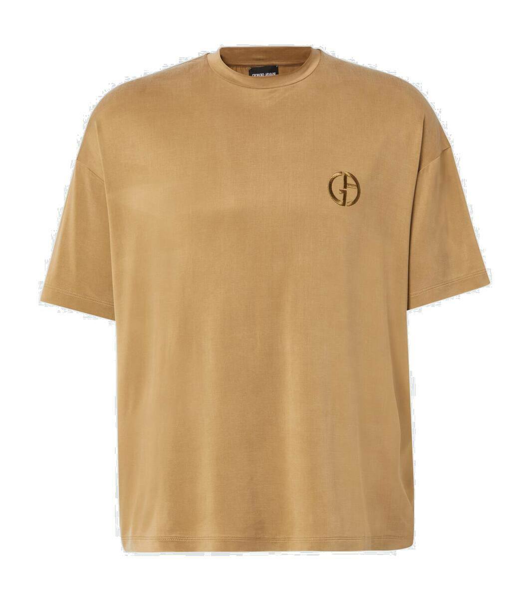 Tシャツ・カットソー GIORGIO ARMANI CREWNECK COTTON T-SHIRT Shiny cotton crew-neck T-shirt | EA7