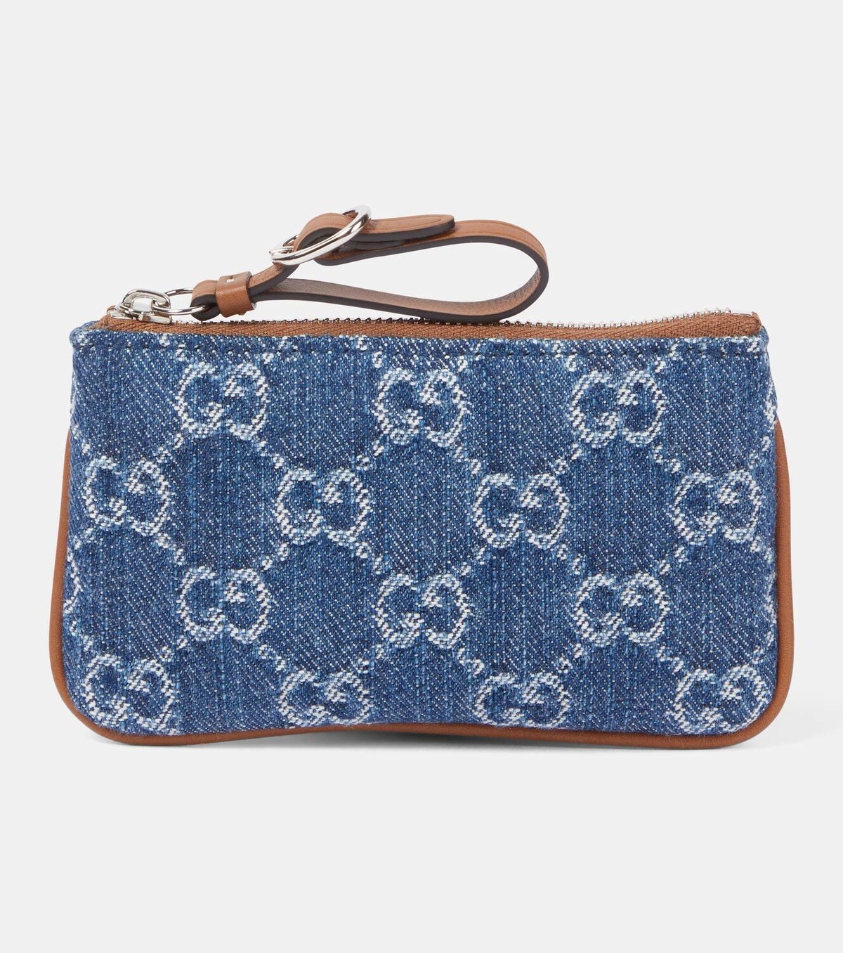 Gucci GG leather-trimmed denim wallet Gucci