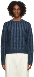 Acne Studios Indigo Cable Knit Crewneck