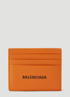 Logo Print Card Holder in Orange