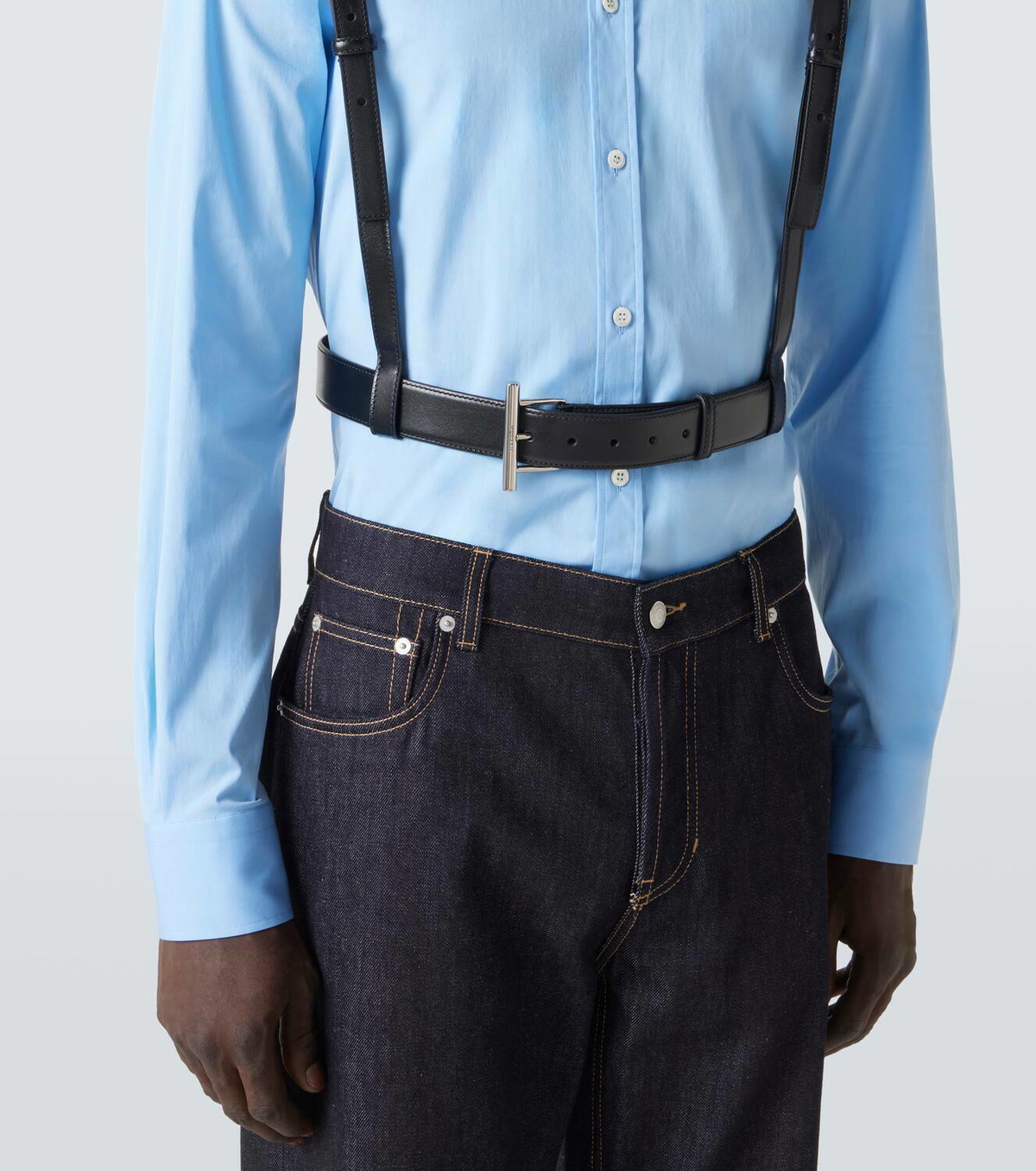 McQueen T-Bar Harness leather belt