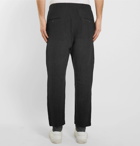 Barena - Charcoal Cropped Tapered Slub Linen and Cotton-Blend Trousers - Men - Black