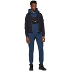 Stone Island Blue Panelled Hoodie