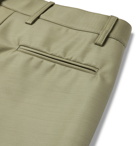 Off-White - Slim-Fit Flared Sateen Trousers - Green