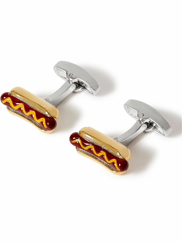 Photo: Paul Smith - Logo-Engraved Silver and Gold-Tone Enamel Cufflinks