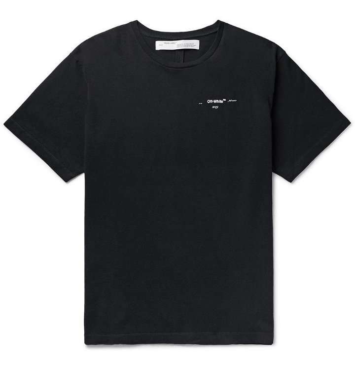 Photo: Off-White - Oversized Printed Cotton-Jersey T-Shirt - Men - Black