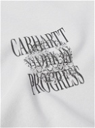 Carhartt WIP - Logo-Print Cotton-Blend Jersey Hoodie - Gray